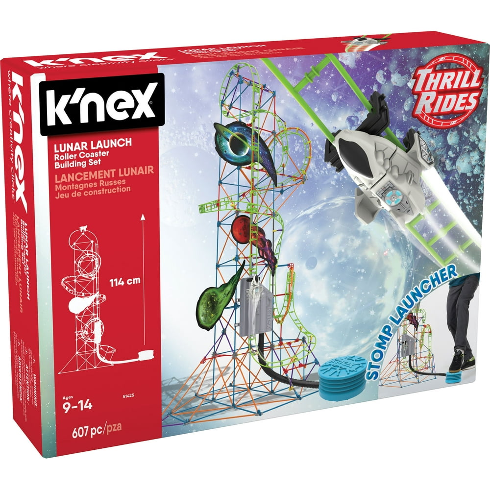 K'NEX Thrill Rides Lunar Launch Roller Coaster Building Set 607
