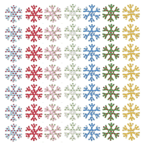 RENACLIPY Assorted Color Wood Snowflake Buttons 100Pcs for Scrapbooking Craft Enthusiasts