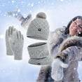 thumbnail image 3 of MEICHEN Warm Set for Women Knitted Hat Scarf Glove Set for Women Warm Gloves Winter Scarf Winter Set for Cold Weather Gift Winter Fashion Must Have, 3 of 4