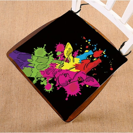 

PHFZK Animal Chair Pad Watercolor Giraffe Colorful Seat Cushion Chair Cushion Floor Cushion Two Sides Size 20x20 inches