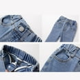 thumbnail image 6 of Girls Jeans Size 8 Casual Toddler Denim Pants Flare Jeans Bell Bottom Slimming Elastic Waist Fall Spring Trousers, Light Blue, 4 Years, 6 of 7