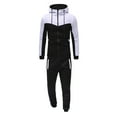 thumbnail image 2 of PMVFHDE Men's Outdoor Sports Hooded Sweatshirt and Pants Set with Patch Pocket Zipper Long Sleeve for Streetwear White,L, 2 of 7