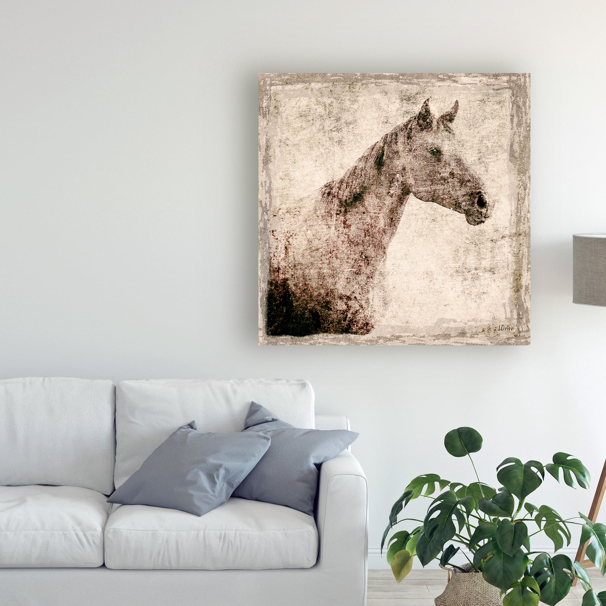 Trademark Fine Art 'White Horse I Illustration' Canvas Art by Irena Orlov
