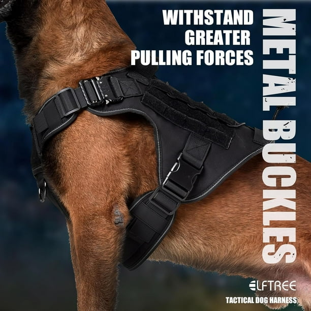 Joytale Tactical Dog Harness with Handle Heavy Duty Dog Harness for Large Dogs No Pull Harness with Front Clip Adjustable Military Dog Vest for