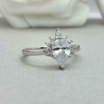 thumbnail image 5 of HeartsAndYou 1ct Engagement Ring for Women Pear Cut Moissanite Crown Solitaire 18k White Gold Over Silver, 5 of 9