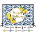 thumbnail image 2 of Lemon Happy Birthday Backdrop Morocco Mediterranean Baby Shower Baptism Photography Background Family Reunion First Communion Party Decorations Banner Photo Booth Props, 2 of 3