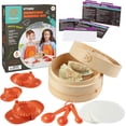 thumbnail image 2 of (2 pack) MasterChef Junior Dumpling Making Set- 5 Pc Kit- Real Cookware for Kids Includes Recipes Steamer Basket Mold Press Measuring Spoons Steamer Paper, Homemade Cooking Party for Dim Sum Soups Chinese Food, 2 of 6
