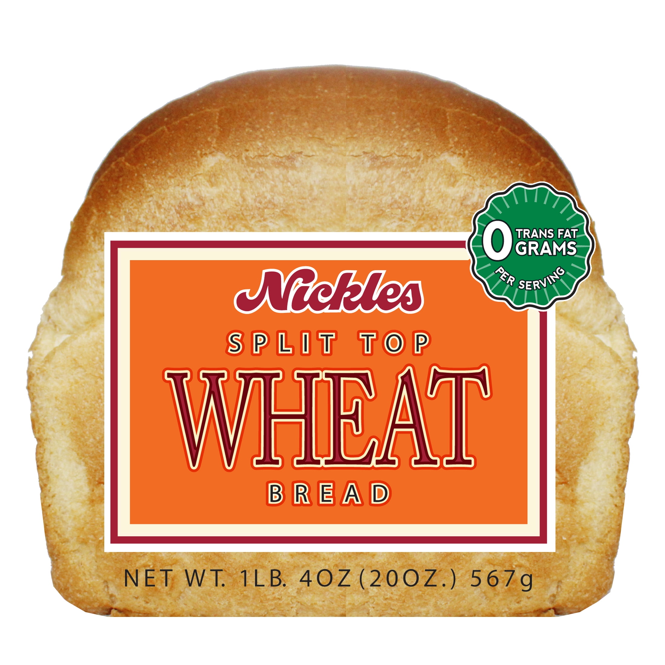 Nickles Bakery Split Top Wheat Bread, 20-ounce Loaf.