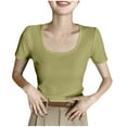 thumbnail image 2 of Hrsba Womens Plain Tshirts, Crew Neck Short Sleeve Solid Color Basic tShirts Summer Soft Lightweight Breathable Cozy Daily Fashion Tops, 2 of 5