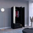 thumbnail image 3 of Riverside 3-Door Armoire with Hanging Rod, Two Drawers and Multi-Compartment Storage, Modern, 3 of 5