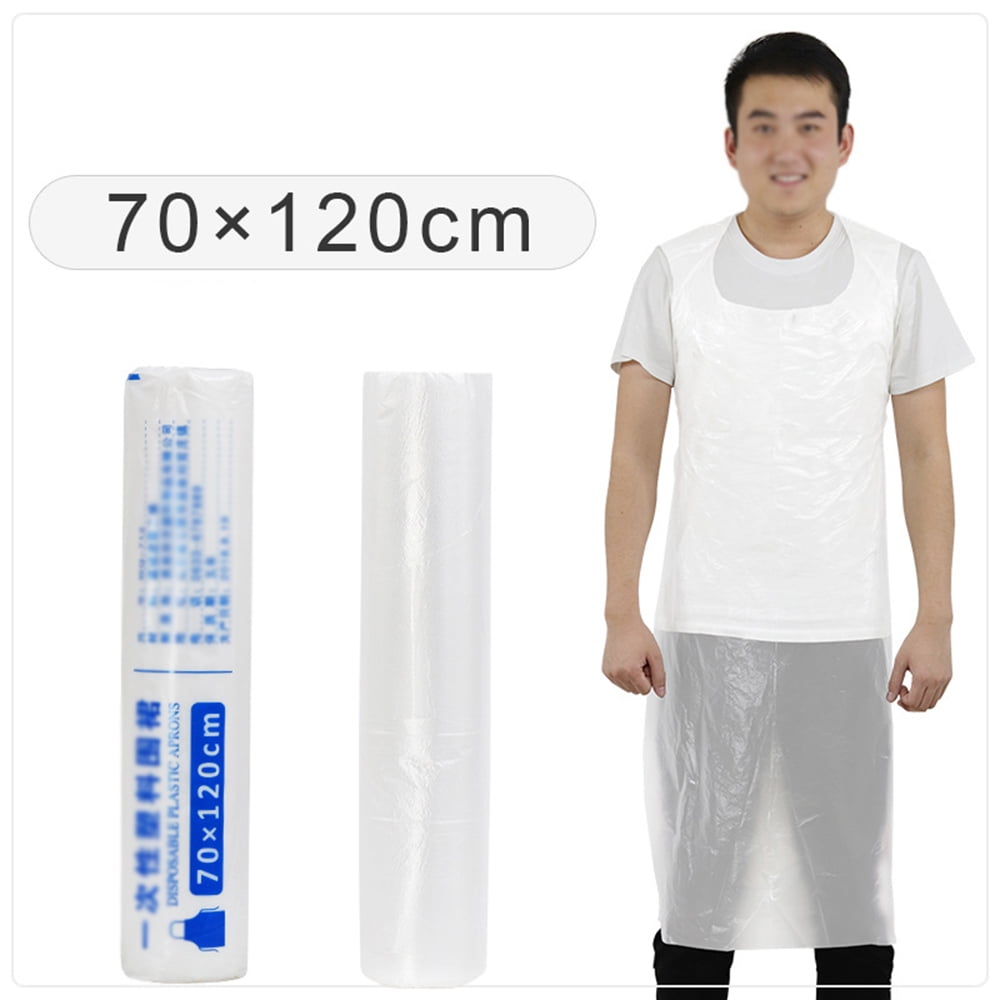 100pcs Kitchen Disposable Plastic Aprons Waterproof Painting Apron