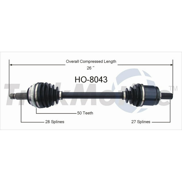 TrakMotive CV Axle Shaft HO-8043 Premium; OEM Replacement