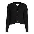 thumbnail image 5 of Time and Tru Long Sleeve Cardigan Crop V-Neck Drop Shoulder Sweater (Women's), 1 Pack, 5 of 5