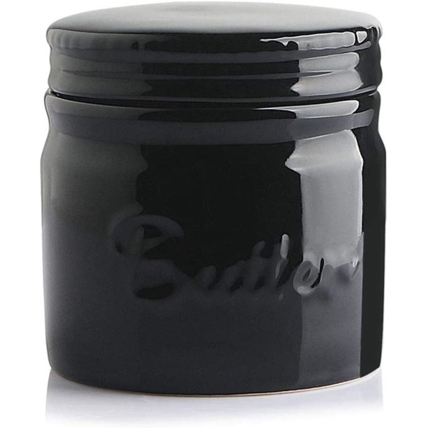 SWEEJAR Porcelain Butter Keeper Crock, French Butter Dish with Water