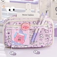 thumbnail image 2 of Large Capacity Pencil Case Box Lapicera Estuches Kawaii Bags Transparent  Japanese Organizer Stationery Pouch Material Escolar (Pencil Case), 2 of 6