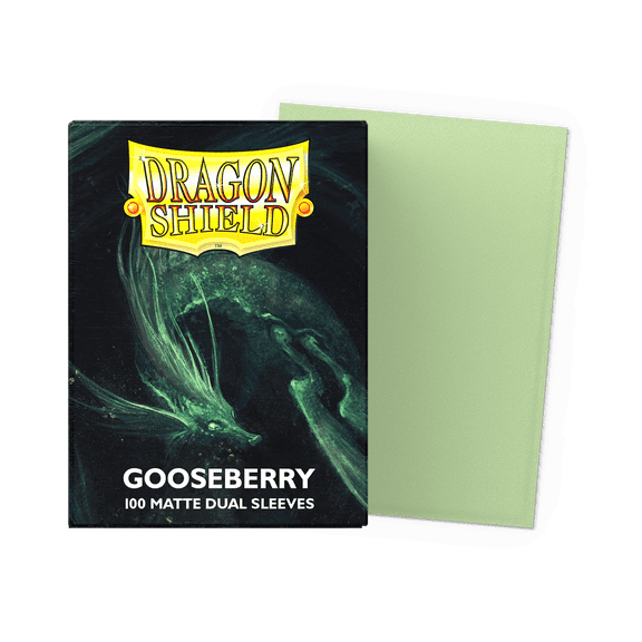 Dragon Shield, Standard size TCG card sleeves, 100ct. Matte Dual Sleeves - Gooseberry