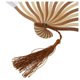 thumbnail image 5 of 2X Tela de Flor de Peonía Gris China Bamboo Folding Dancing Hand Fan Blanco, 5 of 7