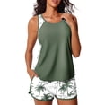 thumbnail image 1 of Traje de baño tankini de verano Mae 2025 con control de abdomen, verde, talla 14, 1 of 7