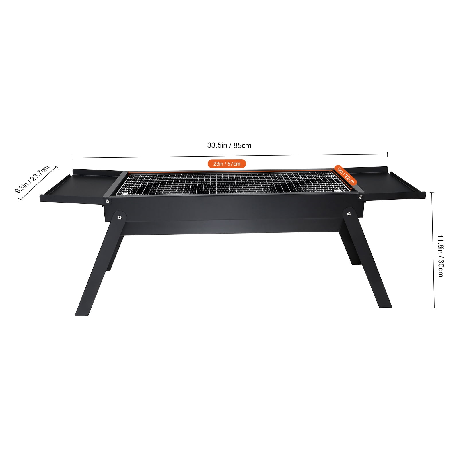 KFFKFF 9" Charcoal Flat-Top Grill, Portable Folding