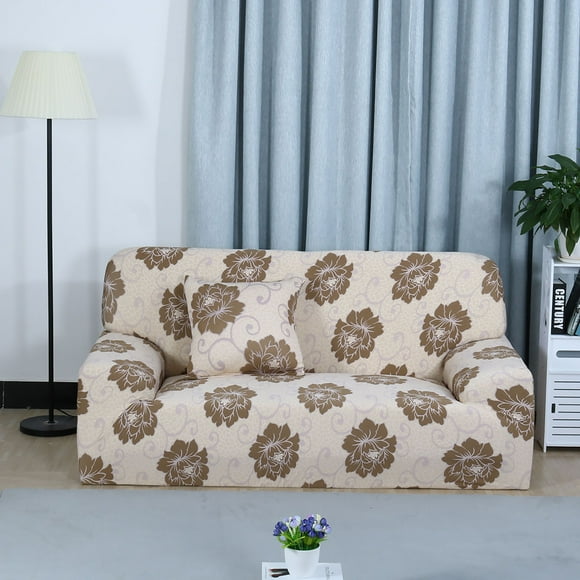 Funda de sofá de spandex elástico PiccoCasa para sofá de 2 plazas color marrón claro