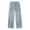 Blue, variant on CPNG Girls Baggy Jeans Elastic Waist Wide Leg Denim Pants with Side Heart Embroidery Trendy Casual Loose Streetwear Denim Trousers