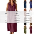 thumbnail image 3 of ClodeEU Women's V Neck Sleeveless Linen Blend Hooded Midi Dress,Casual Loose Fit Dress with Pockets Navy,Women's Plus XXL, 3 of 7