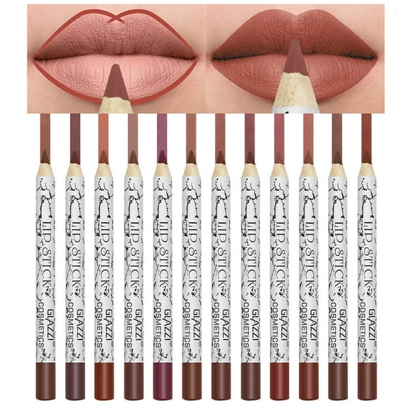 Lip Liner Pencil Set,12 Color Matt Smooth Waterproof lip pencil set lip pencil set, Natural Long Lasting Makeup Lip Liners