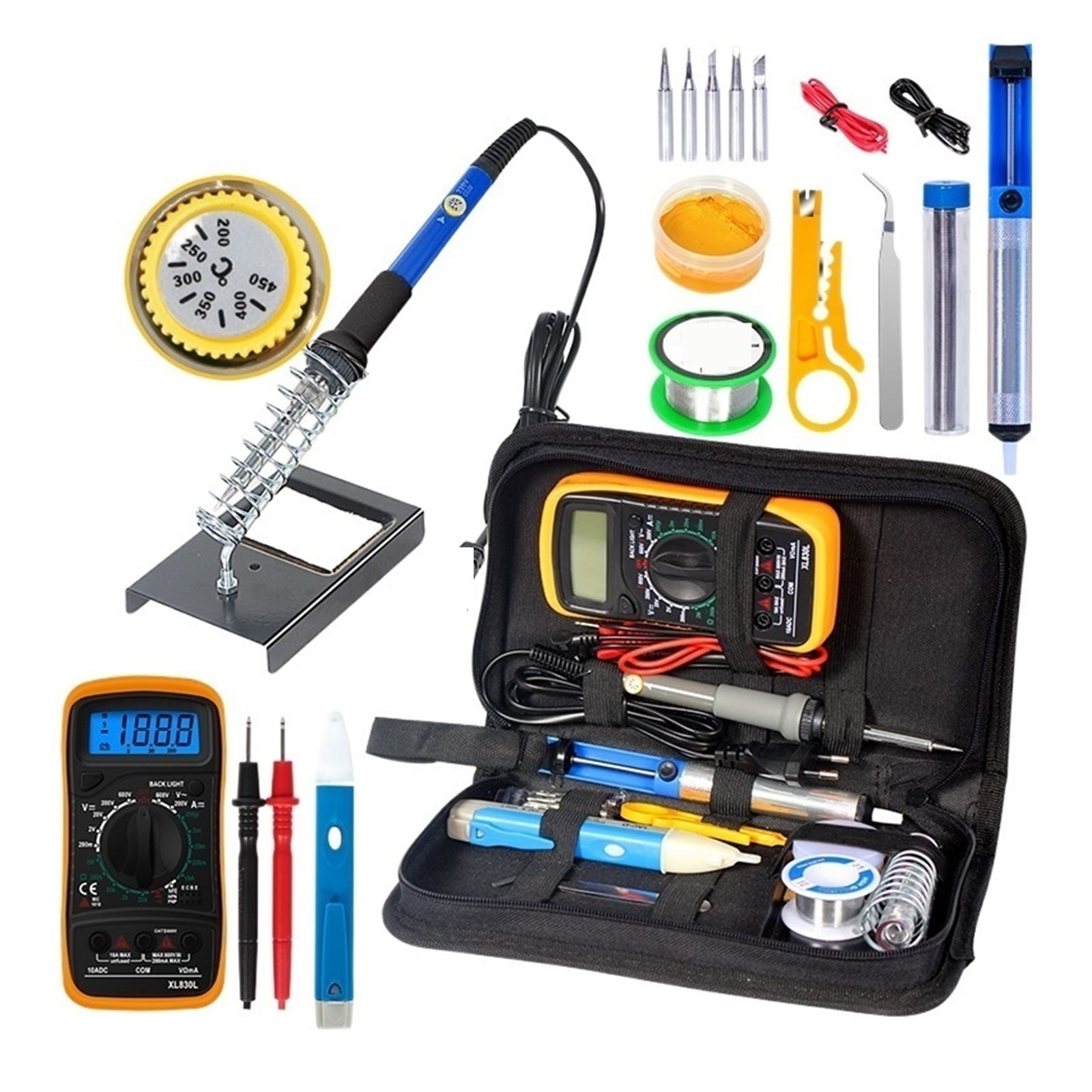 Temperature Electric Soldering Iron Kit,Soldering Iron Kit,Multimeter Welding Tool Kit ,Accurate Temperature Control