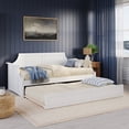 thumbnail image 1 of AFI Cambridge Mid-Century Solid Wood Daybed with Twin Trundle in White, 1 of 18