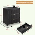 thumbnail image 2 of 2PCS Fluted Dresser with 3 Drawers Versatile Nightstand with Charging Station,Wide Chest of Modern Nightstand Cabinet for Bedroom,Living Room,Black, 2 of 8