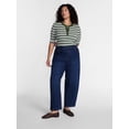 thumbnail image 2 of Terra & Sky Women's Plus Ribbed Henley Sweater Top with Elbow Length Sleeves, Sizes 0X-5X, 2 of 5