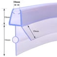 thumbnail image 2 of for Frameless Curved Shower Door Bottom Seal Strip 4 Pack 40CM Total Length 160cm 63inch PVC Shower Glass Door Water Barrier Soft Lip 16mm, 2 of 18