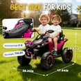 thumbnail image 4 of 24V Kids Ride on ATV, XXL Electric Quad for Big Kids, 2-Seater Ride on Toy with Parental Remote, Bluetooth, LED Lights, USB/MP3, Power Display, 3 Speeds, Shock Absorber, Gift for Boys & Girls, Pink, 4 of 9