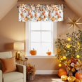 thumbnail image 2 of Kitchen Valances for Window, Thanksgiving Pumpkin Harvest Light Filtering Rod Pocket Valance Curtain, Fall Orange Maple Leaves Short Curtains Window Topper for Bedroom Bathroom Living Room 54x18in, 2 of 8