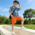 thumbnail image 5 of Dailycode Small Short Sleeve Button Down Shirts Sun Moon Face and Swirling Clouds Casual Shirt 3-10 Years, 5 of 9