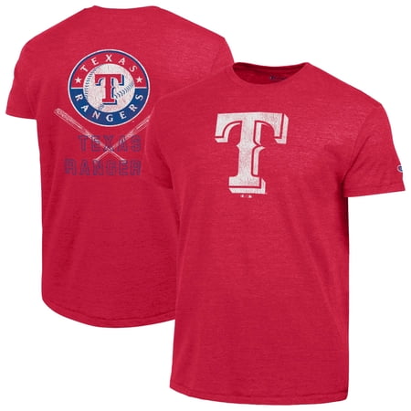 Men s Champion Red Texas Rangers Tri-Blend T-Shirt