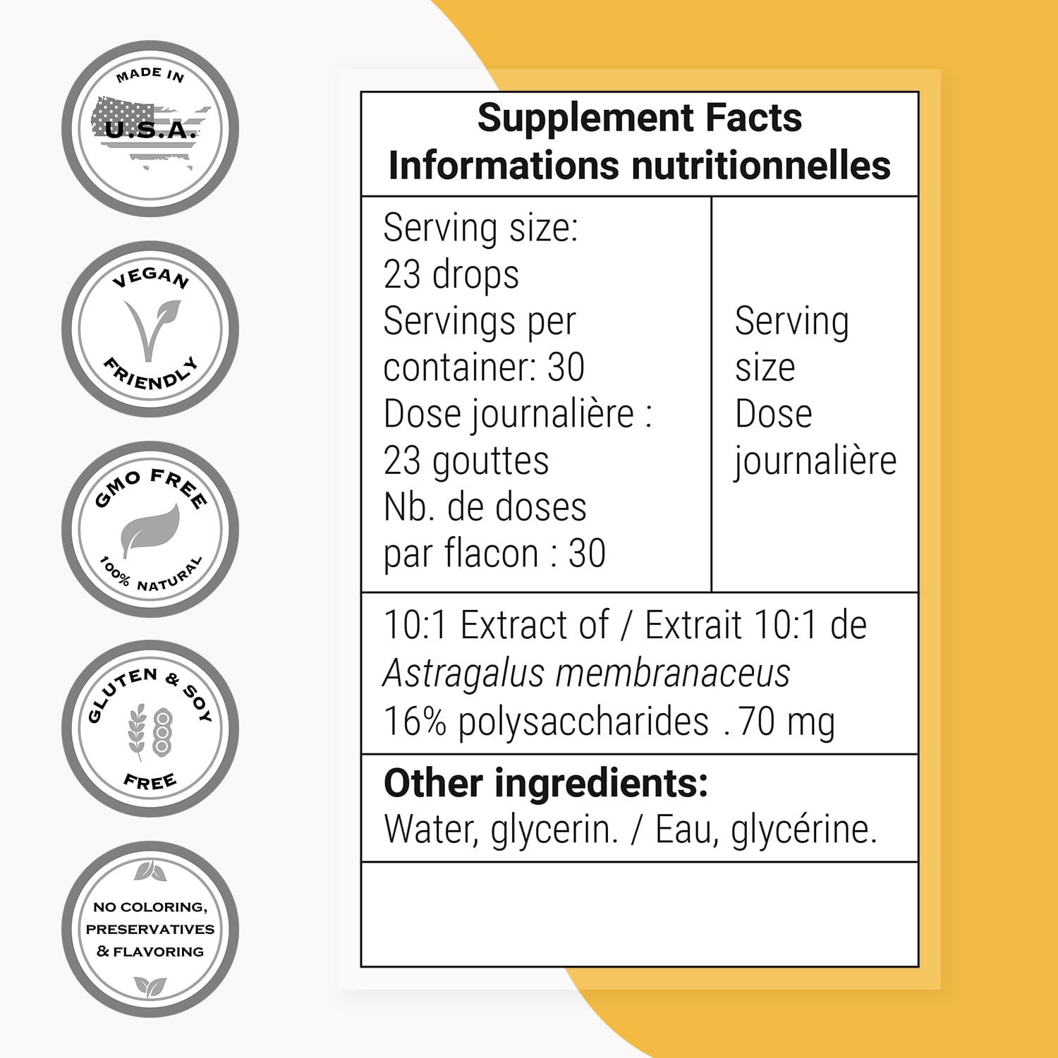 SuperSmart Astragalus Extract (High Potency) - Concentrated Extract - Astragalus Membranaceus Liquid Supplement | Non-GMO & Gluten Free - 30 ml
