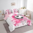thumbnail image 3 of Homewish Gamer Football Soccer Boy 7pcs Bedding Comforter Set,Sport Theme Queen Bedding Sets Super Cozy,Graffiti Splash Queen Sheet Sets,Super Cozy Room Decor,Reversible, 3 of 8