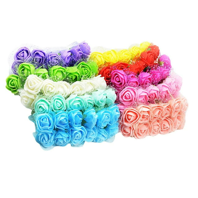 12 Piezas de Rosas de Espuma Artificiales, , Cabezas de Flores Falsas, Bricolaje, Boda, Hogar, , Decoración Y Boda, Coche, Ramill