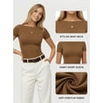 thumbnail image 4 of MOYIKO Womens T Shirts Short Sleeve Boat Neck Slim Fit Tee Basic Summer Tops, 4 of 7