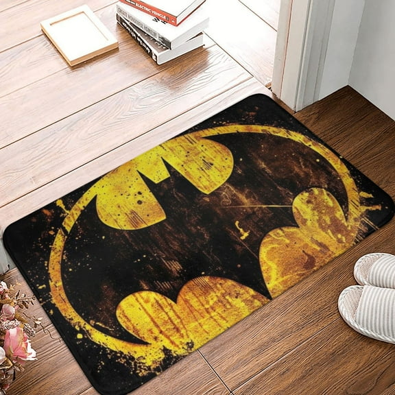 Welcome Mat Indoor Entrance Doormat Batman Front Porch Door Mat Home Decorative Non-slip Absorbent 24x16 Inch