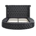 thumbnail image 4 of Elizabeth Upholstered Velvet Round Storage King Size Bed in Black Color, 4 of 6