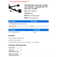 thumbnail image 2 of Front Right Upper Control Arm and Ball Joint Assembly - Compatible with 1997 - 2004 Ford F-150 4WD 1998 1999 2000 2001 2002 2003, 2 of 2
