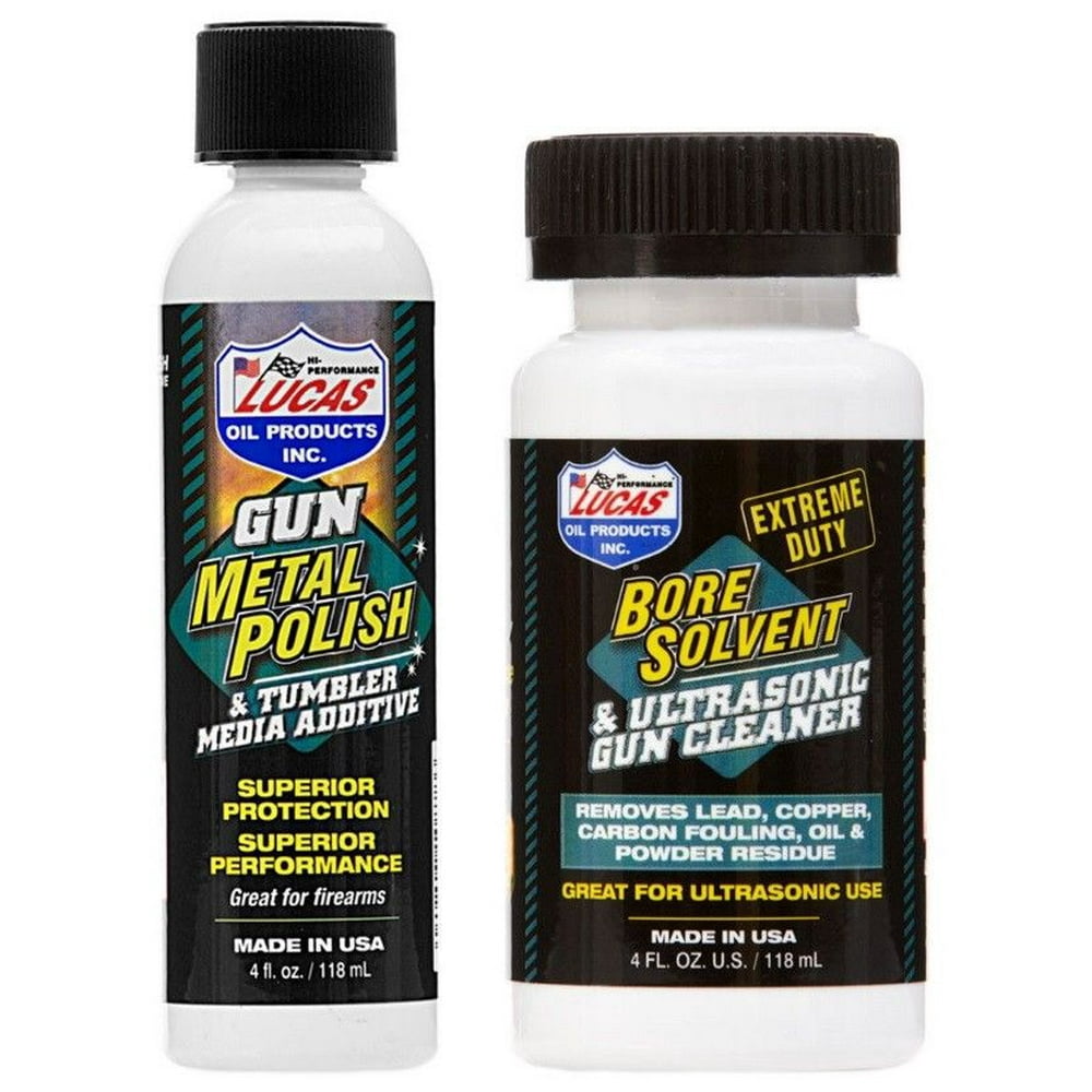 LUCAS OIL Gun Metal Polish 10878 & Extreme Duty Bore Solvent Cleaner