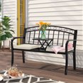 thumbnail image 7 of AVAWING Outdoor Patio Garden Bench, Steel Double Seat, Bench for Two Persons, Cushion Color Beige & Gray, 7 of 7