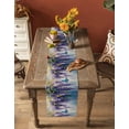 thumbnail image 5 of Purple Eucalyptus Table Runner 72 Inches, Oil Painting Botanical Blue Ombre Bed Runner Dresser Scarves Tabletop for Indoor Outdoor Parties/Ceremony/Banquet, 16" x 72", 5 of 8