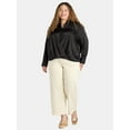 thumbnail image 2 of Terra & Sky Women's Plus Size Surplice Satin Blouse, 0X-5X, 2 of 5