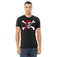 thumbnail image 2 of Pirate Skull Eye Patch Crossbones Men's T-shirt | Cruise Trip Theme Park Pool Halloween Costume Accessory | M, Black, 2 of 5