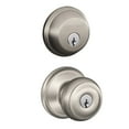 thumbnail image 3 of Schlage FB50N V GEO 619 B60 Single Cylinder Deadbolt and F51 Keyed Entry Georgian Knob Keyed Alike, Satin Nickel Finish, 3 of 3