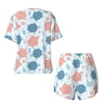 thumbnail image 6 of "Wukai Sea Turtle Women's Pajama Set - Short-Sleeve Top and Shorts with Elastic Waistband and Pockets for Loungewear, Yoga, and Casual Wear-, 6 of 8